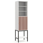 Tall Freestanding 57 Inches Bathroom Cabinet with 1 Door and 4 Shelves Narrow Storage Unit Entry Bathroom Bedroom Pantry Kitchen