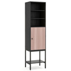 Tall Freestanding 57 Inches Bathroom Cabinet with 1 Door and 4 Shelves Narrow Storage Unit Entry Bathroom Bedroom Pantry Kitchen