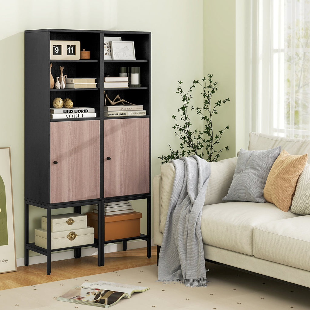 Tall Freestanding 57 Inches Bathroom Cabinet with 1 Door and 4 Shelves Narrow Storage Unit Entry Bathroom Bedroom Pantry Kitchen