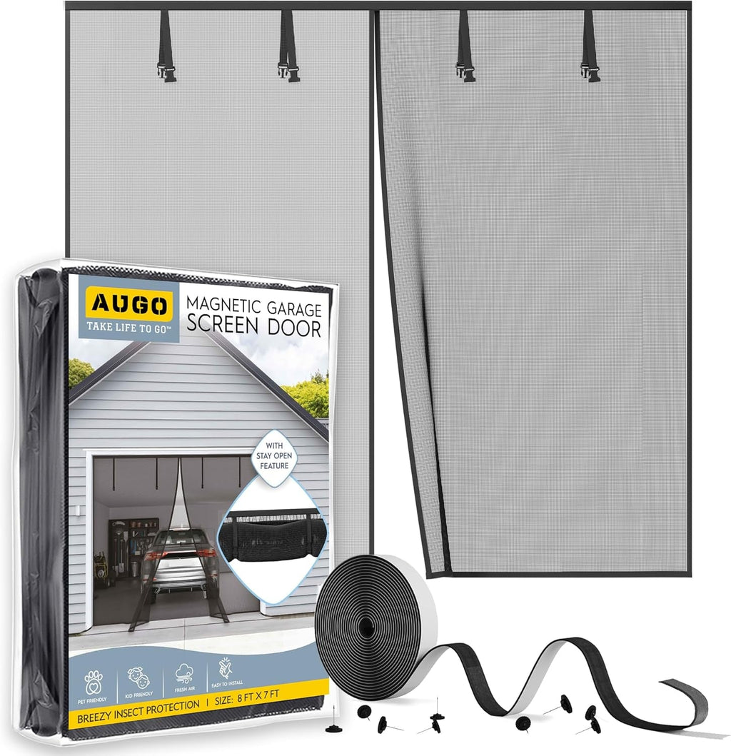 AUGO Heavy Duty Magnetic Screen Door - Self-Sealing for Ultimate Bug Protection
