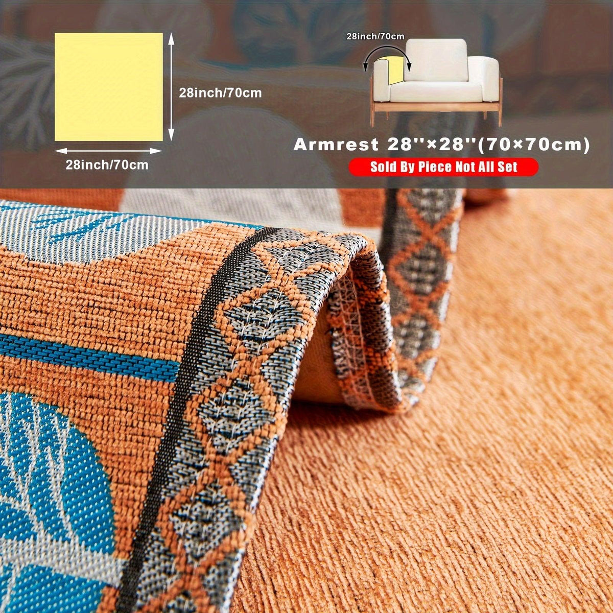 Autumn Trees Boho Chenille Sofa Cover Pet/Kid friendly