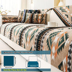 Boho Winter Couch Cover - Chic Snow Chenille Pet Protector