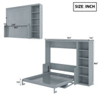 Sturdy Murphy Bed With Desk And Bookshelf