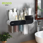 Wall Mounted Toothbrush holder with magnetic mouthwash cup storage