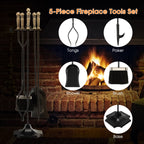 31 Inch 5 Pieces Hearth Fireplace Fire Tools Set