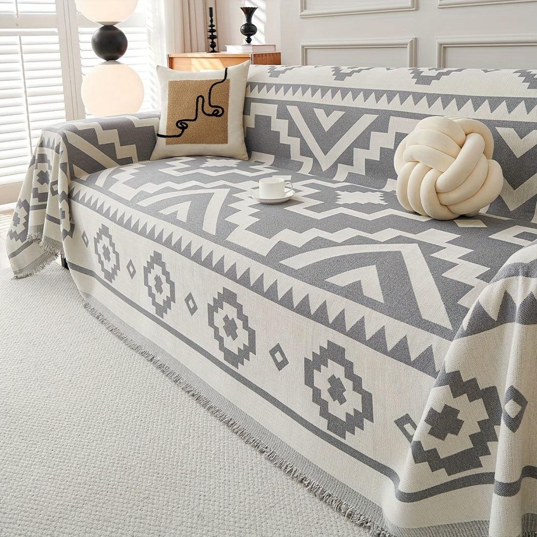 Boho-Chic All-Season Sofa Cover |Various Colors Pet Proof Couch Cover