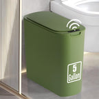 TIPGO 5 Gallon Motion Senor Bathroom Trash Can with Lid, VARIOUS COLORS, Automatic Garbage Can Touchless, Smart Plastic Waste Basket for Narrow Spaces, Bathroom, Office, Bedroom, Living Room (Black)