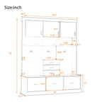 Entryway Hall Tree With Bench And Storage, 5 In 1 Coat Rack
