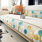 Autumn Trees Boho Chenille Sofa Cover Pet/Kid friendly
