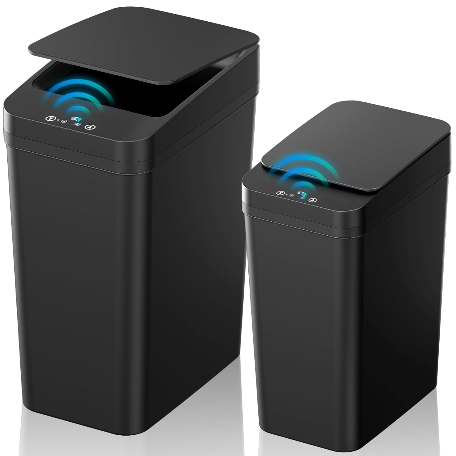 Automatic Touchless, Smart Garbage Can with Lid, 2 Pack 4 & 2.2 Gallon , Motion Sensor