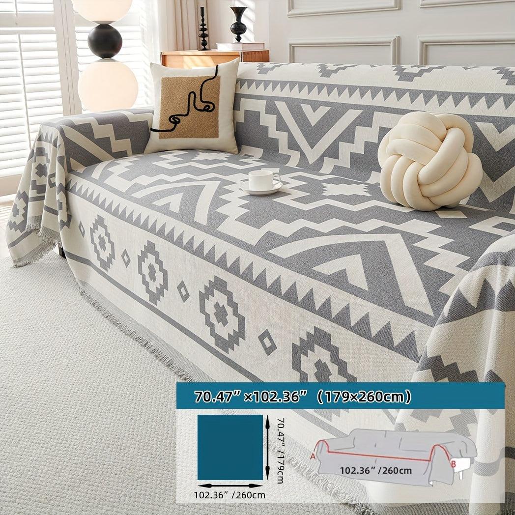Boho-Chic All-Season Sofa Cover |Various Colors Pet Proof Couch Cover