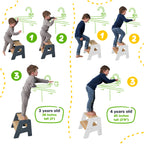 2-Step Wooden Stool for Kids