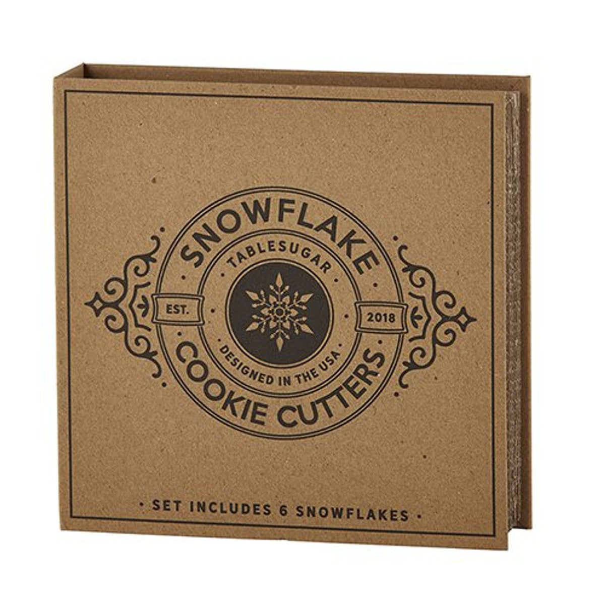 6-Piece Snowflake Cookie Cutter Set Book Box