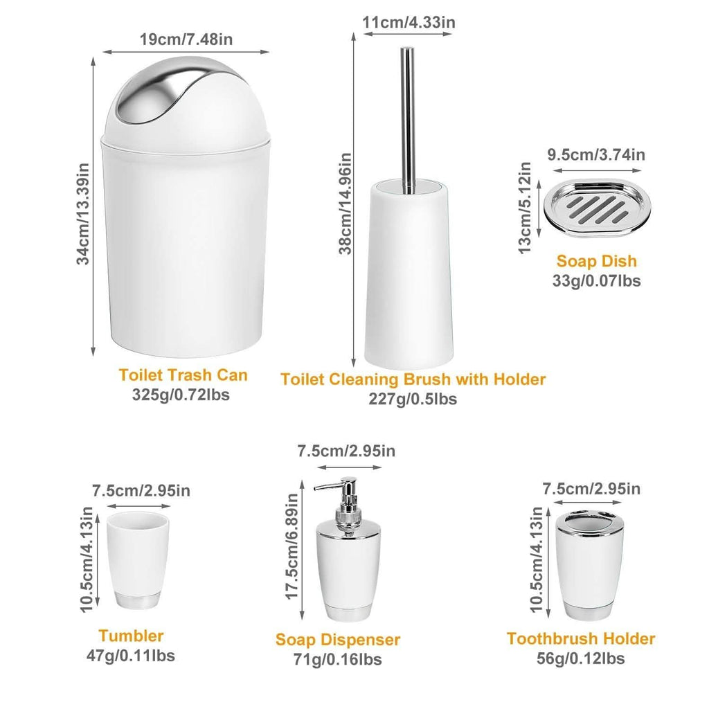 6-Piece Bathroom Accessories Set