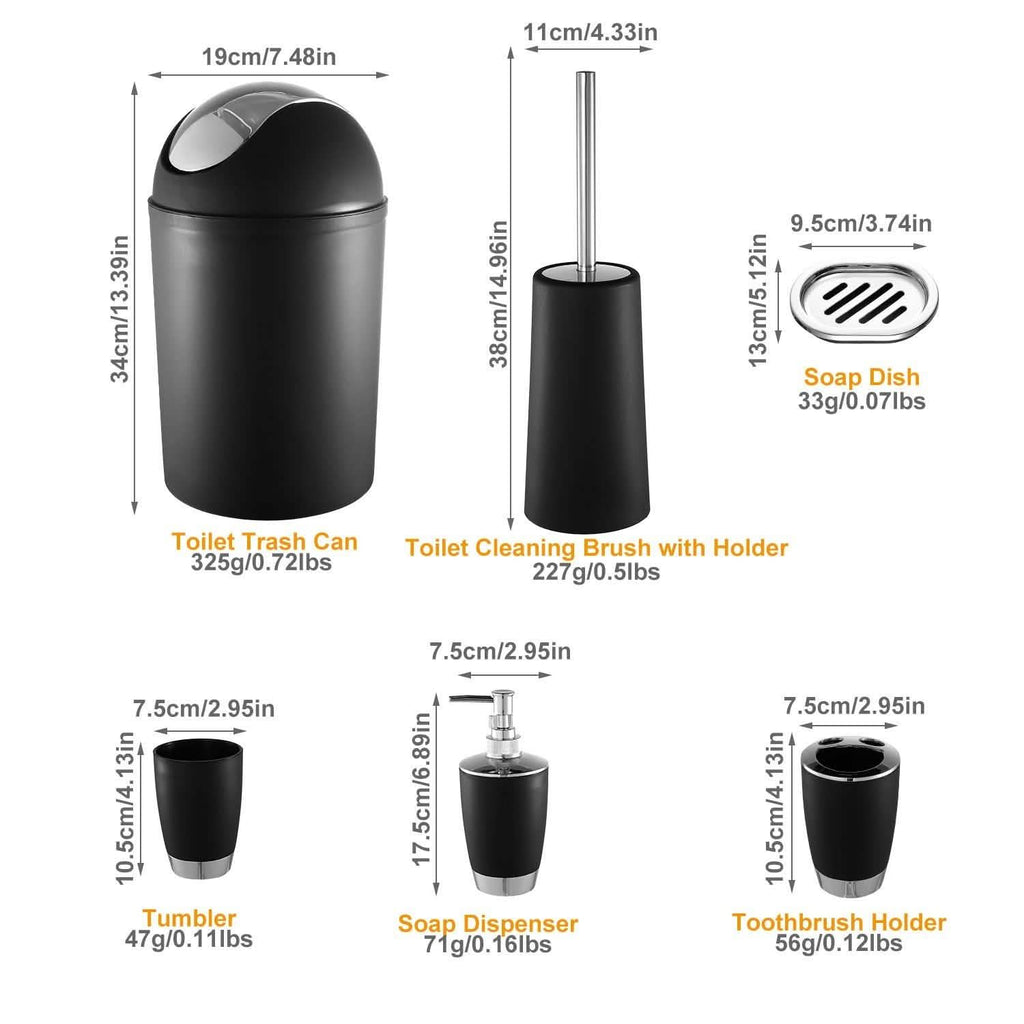 6-Piece Bathroom Accessories Set