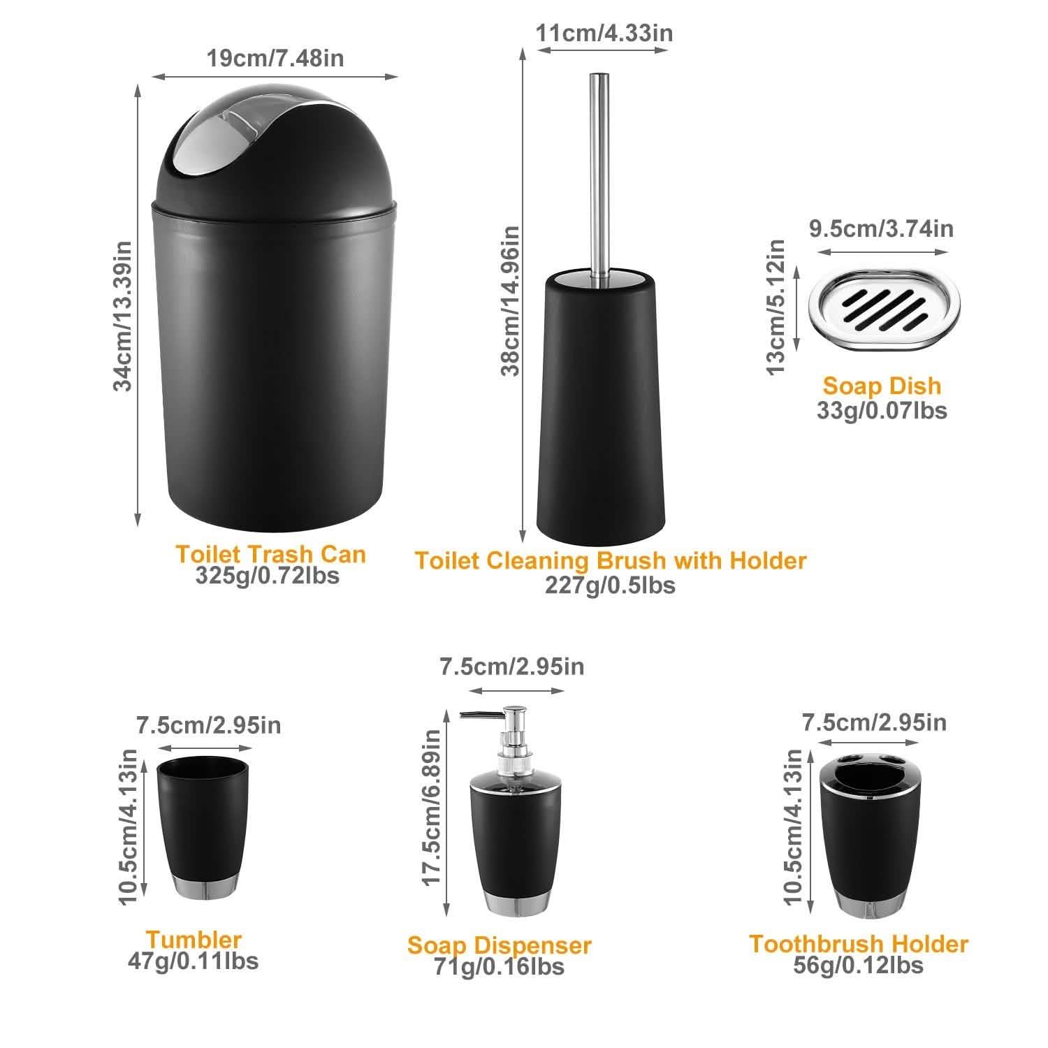 6-Piece Bathroom Accessories Set