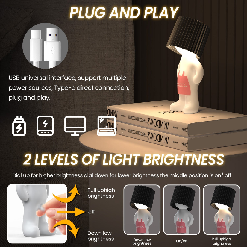 Pant-less Wee-Man Rechargeable Table Light/Night Light