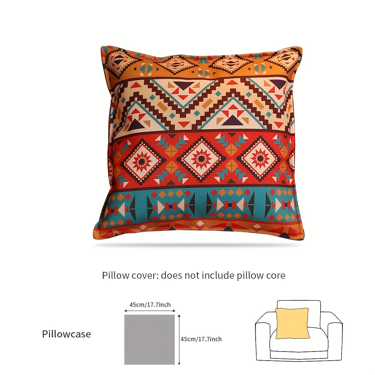 Bohemian Fall Colors Linen Sofa Cover Pet-Friendly Washable