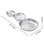 3 Cluster Decorative Bowls Bright Silver Snack Tray Bowl Chip