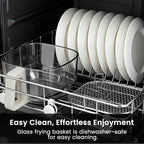 4.5 QT Glass Air Fryer - Pfas-Free & Dishwasher-Safe Basket, 360° View Cooking