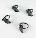 Fennco Styles Perched Owl Metal Napkin Rings, Set of 4 - Animal Napkin Holders for Home Décor, Dining Table, Banquets, Family Gathering and Special Occasions