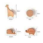 Nordic Indoor Wooden Solid Wood Hemp Rope Animal Tissue Holder Children's Room Decoration Wall Hanger Hemp Rope Hook Toilet Paper Holder