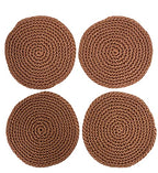 Fennco Styles Handmade Crochet Cocktail Drink Coasters 5-Inch Round, Set of 4 - Doilies for Everyday Use, Holiday, Farmhouse, Décor, Tea Party and Special Occasion