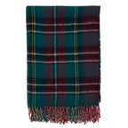 Fennco Styles Reversible Plaid Herringbone Fringe Throw Blanket 50" W x 60" L – Green Knitted Blanket for Couch, Bedroom and Living Room Décor