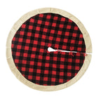Fennco Styles Buffalo Plaid with Sherpa Border Tree Skirt 56" Round - Red Tree Skirt for Home, Christmas Tree, Holiday Decoration and Special Events