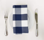 Fennco Styles Buffalo Check Design Cloth Napkins 18" W x 18" L, Set of 4 - Handmade in USA - Plaid Rustic Dinner Napkins for Everyday Use, Banquet, Holiday, Family Gathering and Special Occasion