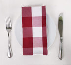 Fennco Styles Buffalo Check Design Cloth Napkins 18" W x 18" L, Set of 4 - Handmade in USA - Plaid Rustic Dinner Napkins for Everyday Use, Banquet, Holiday, Family Gathering and Special Occasion
