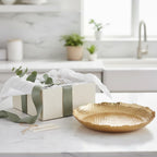Gold Hammered Decorative Bowl Elegant Aluminum Centerpiece