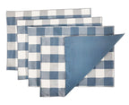 Fennco Styles Buffalo Check Double Layers Reversible Placemats 14" W x 20" L, Set of 4 - Handmade in USA - Plaid Table Mats for Everyday Use, Banquet, Holiday, Family Gathering, Special Occasion