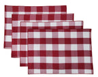 Fennco Styles Buffalo Check Double Layers Reversible Placemats 14" W x 20" L, Set of 4 - Handmade in USA - Plaid Table Mats for Everyday Use, Banquet, Holiday, Family Gathering, Special Occasion