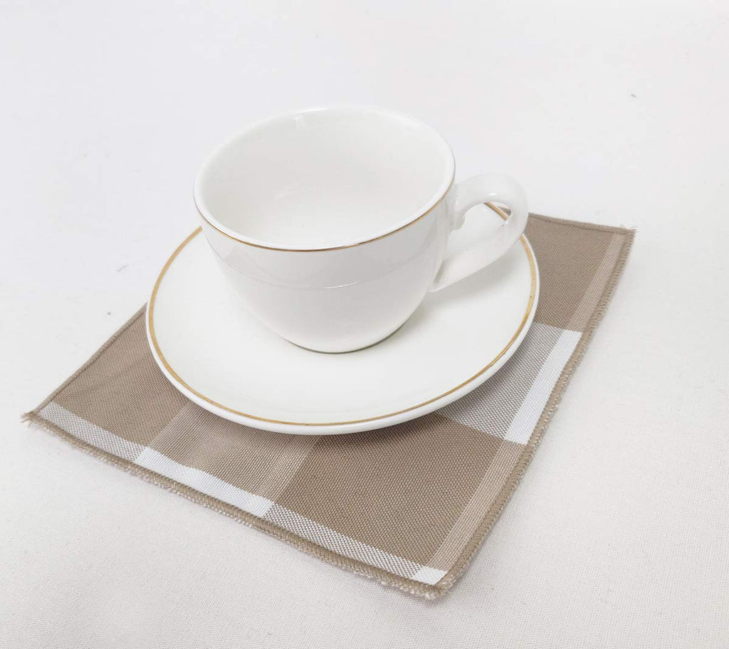 Fennco Styles Buffalo Check Double Layers Reversible Coasters 6"W x 6"L, Set of 4 - Handmade in USA - Plaid Cocktail Napkins for Everyday Use and Special Occasion