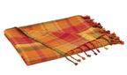 Fennco Styles Autumn Harvest Plaid Tassel Throw Blanket 50" W x 60" L – Terracotta Blanket for Couch, Bedroom and Living Room Décor