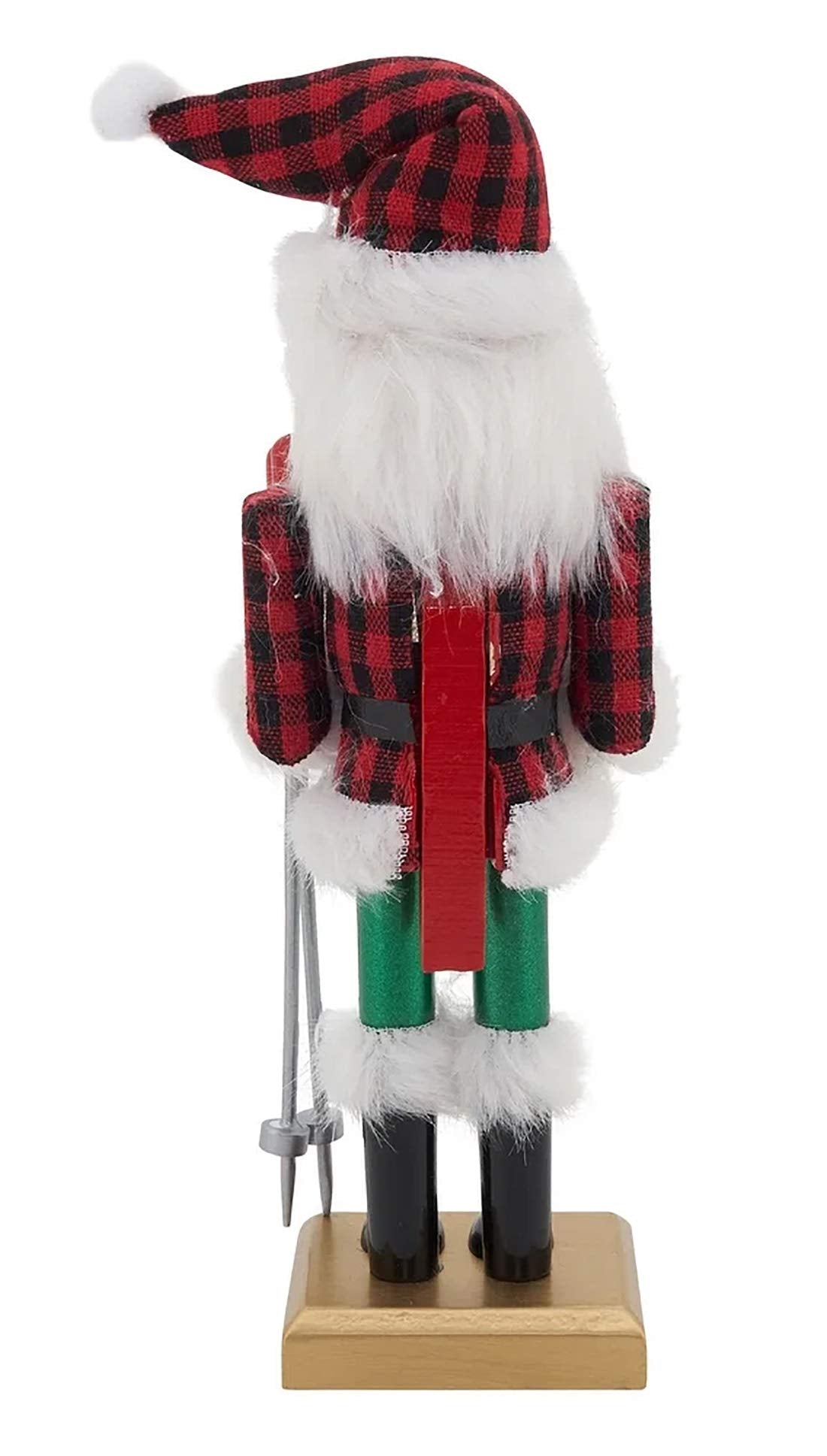 Fennco Styles Handmade Wood Creative Christmas Figurine - Multicolor Buffalo Plaid Nutcracker for Christmas Décor, Holiday, Home, Tabletop and Kids Room Decorations