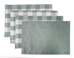 Fennco Styles Buffalo Check Double Layers Reversible Placemats 14" W x 20" L, Set of 4 - Handmade in USA - Plaid Table Mats for Everyday Use, Banquet, Holiday, Family Gathering, Special Occasion