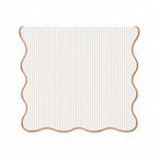 Fennco Styles Scalloped Stripe Table Runner 16 X 72 Inch - Lined Farmhouse Decorative Table Cover for Kitchen, Dining Room, Holiday & Everyday Home Décor (Natural)