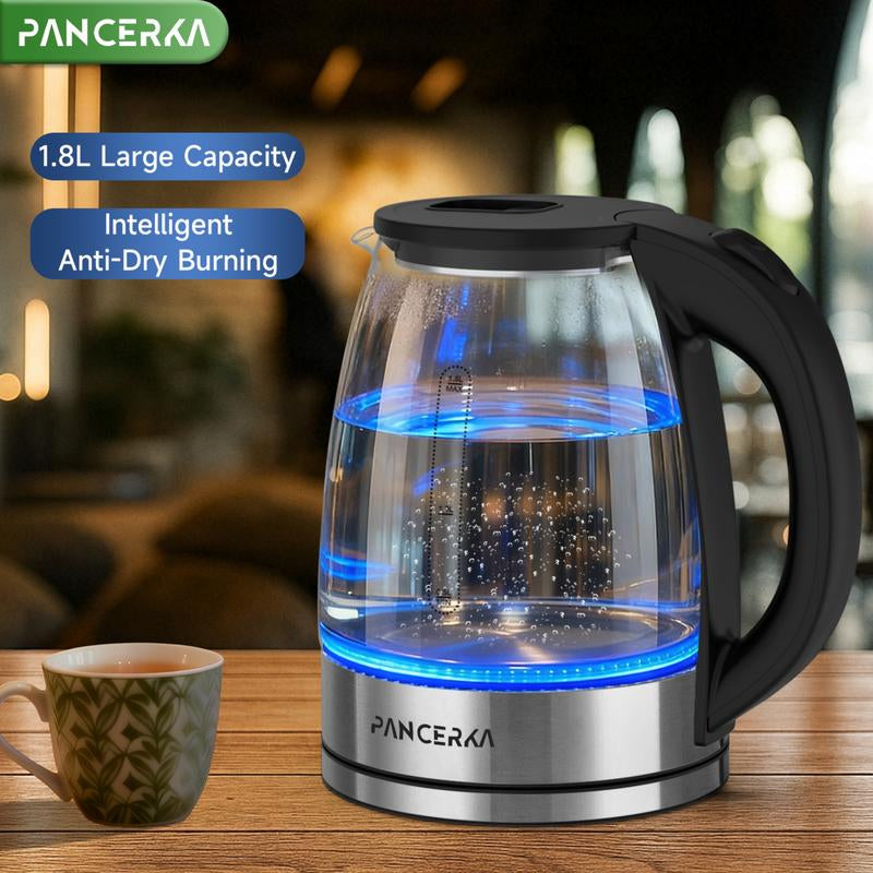 PANCERKA Electric Kettle 1.8L, 1500W Fast Boiling with LED Indicator, Auto Shut-Off, BPA-Free