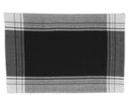 Fennco Styles Contemporary Stripe Border Design 100% Cotton Table Placemats 13" W x 19" L, Set of 4 - Black Table Mats for Dining Table Décor, Banquets, Holiday, Family Gathering, Special Occasion