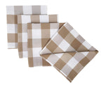 Fennco Styles Buffalo Check Design Cloth Napkins 18" W x 18" L, Set of 4 - Handmade in USA - Plaid Rustic Dinner Napkins for Everyday Use, Banquet, Holiday, Family Gathering and Special Occasion