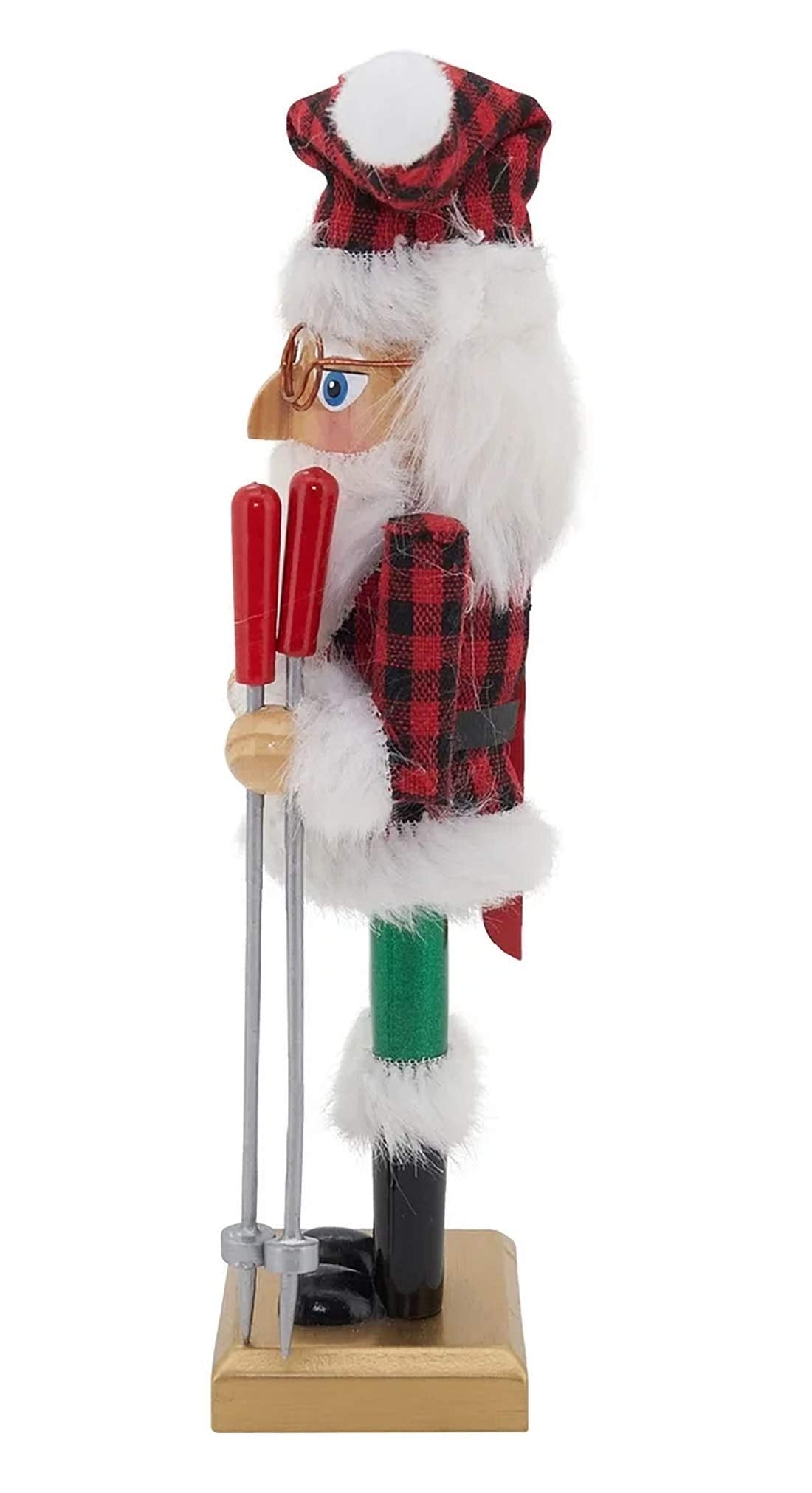 Fennco Styles Handmade Wood Creative Christmas Figurine - Multicolor Buffalo Plaid Nutcracker for Christmas Décor, Holiday, Home, Tabletop and Kids Room Decorations