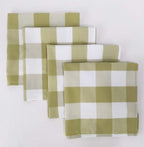 Fennco Styles Buffalo Check Design Cloth Napkins 18" W x 18" L, Set of 4 - Handmade in USA - Plaid Rustic Dinner Napkins for Everyday Use, Banquet, Holiday, Family Gathering and Special Occasion