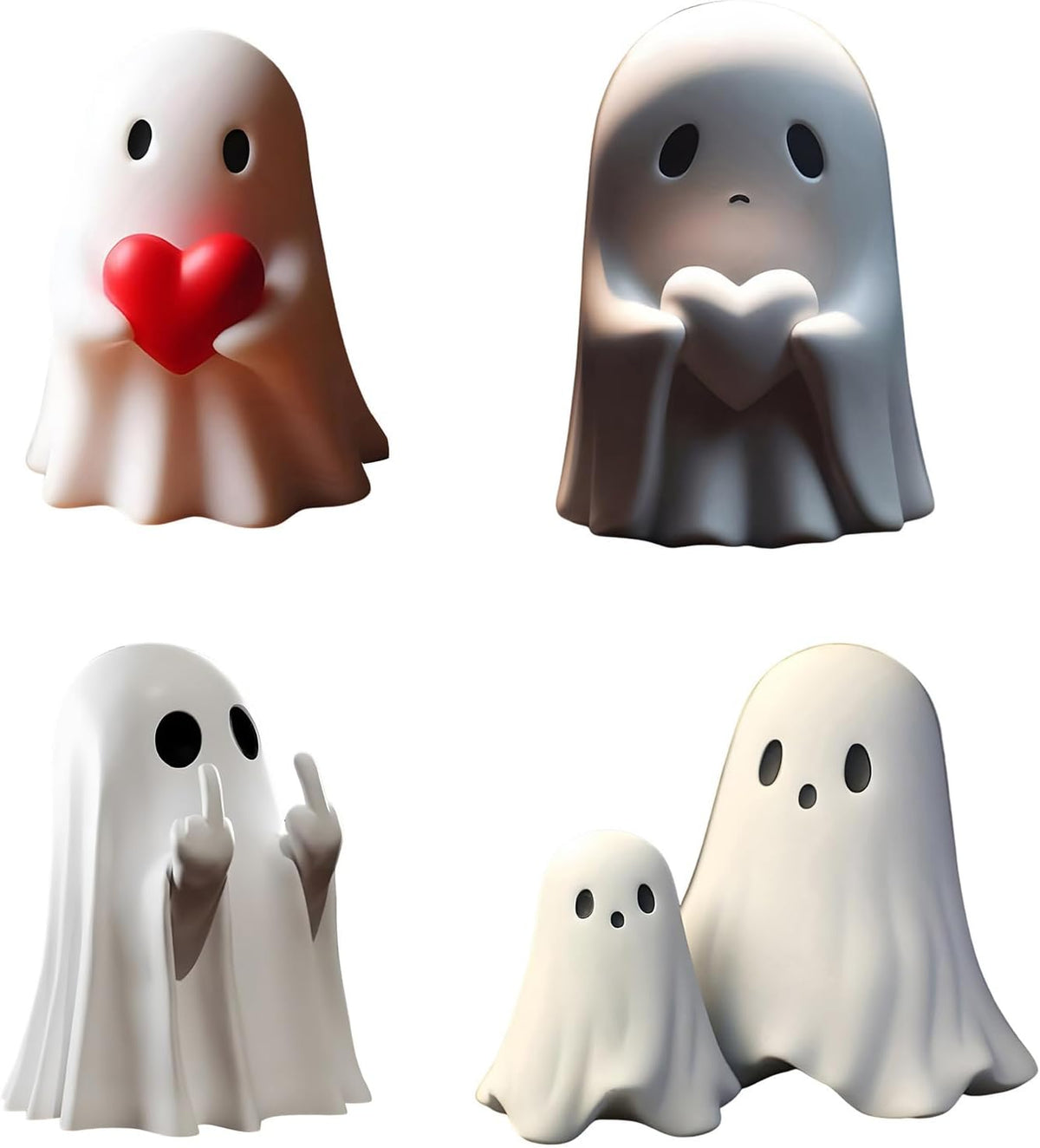 Halloween Ghost Figurines, 5 Spooky Styles