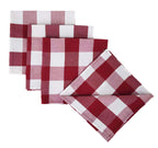 Fennco Styles Buffalo Check Design Cloth Napkins 18" W x 18" L, Set of 4 - Handmade in USA - Plaid Rustic Dinner Napkins for Everyday Use, Banquet, Holiday, Family Gathering and Special Occasion