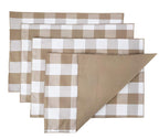 Fennco Styles Buffalo Check Double Layers Reversible Placemats 14" W x 20" L, Set of 4 - Handmade in USA - Plaid Table Mats for Everyday Use, Banquet, Holiday, Family Gathering, Special Occasion