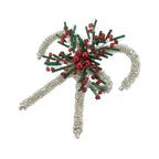 Fennco Styles Hand Beaded Holiday Candy Cane Napkin Rings, Set of 4 - Gold Glass Bead Napkin Holders for Dining Room, Banquet, Family Gathering, Christmas Décor and Special Occasion