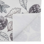 Fennco Styles Delicate Fall Leaf Pinecone Decorative Table Runner 16" W x 70" L - White Autumn Table Cover for Dining Table, Banquets, Special Events and Home Décor