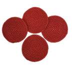 Fennco Styles Handmade Crochet Cocktail Drink Coasters 5-Inch Round, Set of 4 - Doilies for Everyday Use, Holiday, Farmhouse, Décor, Tea Party and Special Occasion
